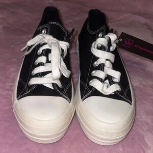 No Boundaries Black and White Canvas Sneakers